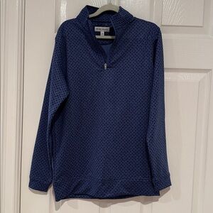 Peter Millar Navy Patterned Quarter-Zip